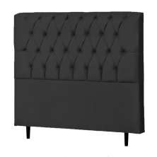 Cabeceira Casal Queen Veneza 160cm Para Cama Box Suede Preto - DS Estofados