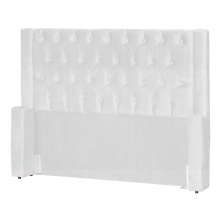 Cabeceira Estofada Para Cama Box Casal Emma Suede Branco - DS Estofados