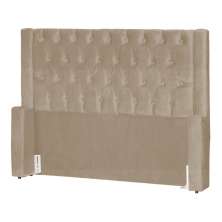 Cabeceira Estofada Para Cama Box Casal Emma Suede Cappuccino - DS Estofados