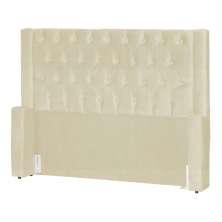 Cabeceira Estofada Para Cama Box Casal Emma Suede Marfim - DS Estofados
