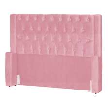 Cabeceira Estofada Para Cama Box Solteiro Emma Suede Rosa - DS Estofados