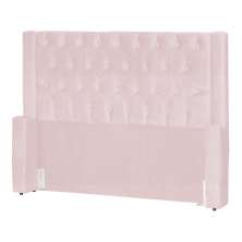 Cabeceira Estofada Para Cama Box Solteiro Emma Suede Rosa Bebê - DS Estofados