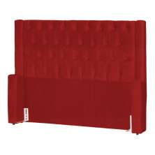 Cabeceira Estofada Para Cama Box Solteiro Emma Suede Vermelho - DS Estofados