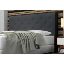 Cabeceira Giovana Cama Box Casal 140cm Botões Napa Preto - DS Estofados
