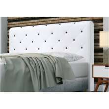 Cabeceira Giovana Cama Box Solteiro 90cm Botões Corino Branco - DS Estofados