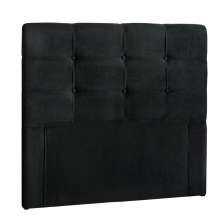 Cabeceira Painel De Solteiro 90cm Para Cama Box Clean Suede Preto - DS Móveis