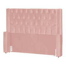 Cabeceira Para Cama Box Casal Emma Luxo Veludo Rosa - DS Estofados