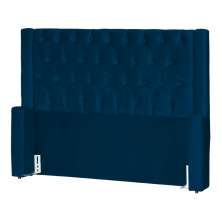 Cabeceira Para Cama Box Solteiro  Emma Luxo Veludo Azul Marinho - DS Estofados