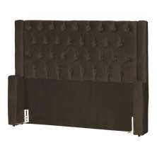Cabeceira Para Cama Box Solteiro  Emma Luxo Veludo Marrom - DS Estofados