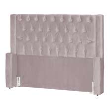 Cabeceira Para Cama Box Solteiro  Emma Luxo Veludo Rosê - DS Estofados