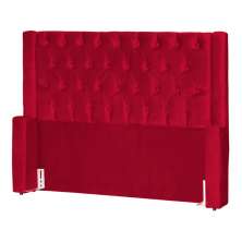 Cabeceira Para Cama Box Solteiro  Emma Luxo Veludo Vermelho - DS Estofados