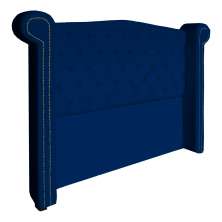 Cabeceira Sienna Casal Luxo Suede Azul Marinho