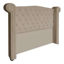 Cabeceira Sienna Casal Luxo Suede Cappuccino 