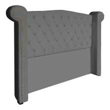 Cabeceira Sienna Casal Luxo Suede Cinza