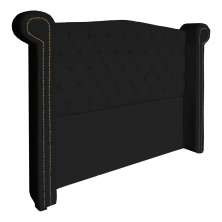 Cabeceira Sienna Casal Luxo Suede Preto 
