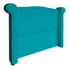 Cabeceira Sienna Casal Queen Luxo Suede Azul Turquesa 