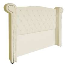Cabeceira Sienna Solteiro Luxo Suede Marfim 