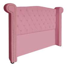 Cabeceira Sienna Solteiro Luxo Suede Rosa 