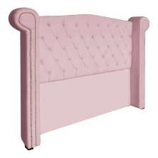Cabeceira Sienna Solteiro Luxo Suede Rosa Bebê