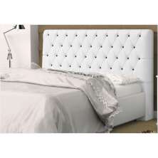 Cabeceira Solteiro 0,90cm Para Cama Box Lady Corino Branco Botões - DS Móveis