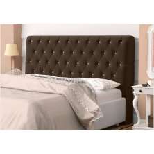 Cabeceira Solteiro 0,90cm Para Cama Box Lady Napa Marrom Botões Strass - DS Estofados