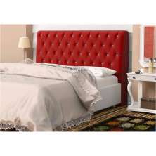 Cabeceira Solteiro 0,90cm Para Cama Box Lady Suede Vermelho Botões Strass - DS Móveis