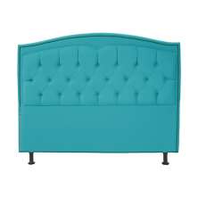 Cabeceira Solteiro 90cm Para Cama Box Diana Suede Azul Turquesa - DS Estofados