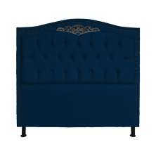 Cabeceira Solteiro 90cm Para Cama Box Greta Suede Azul Marinho - DS Estofados