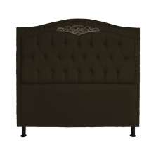 Cabeceira Solteiro 90cm Para Cama Box Greta Suede Marrom - DS Estofados