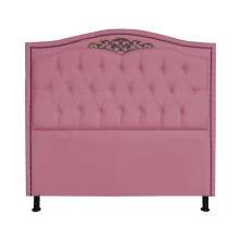 Cabeceira Solteiro 90cm Para Cama Box Greta Suede Rosa - DS Estofados