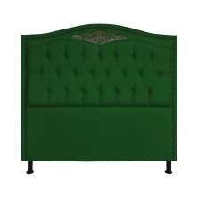 Cabeceira Solteiro 90cm Para Cama Box Greta Suede Verde - DS Estofados
