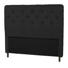 Cabeceira Solteiro 90cm Para Cama Box Ravena Napa Preto - DS Estofados