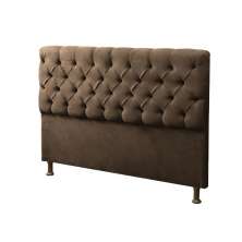 Cabeceira Solteiro 90cm Para Cama Box Sofia Suede Marrom - DS Estofados