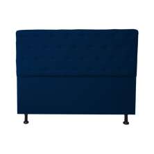 Cabeceira Solteiro Juliana 90cm Para Cama Box Suede Azul Marinho - DS Estofados