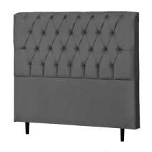 Cabeceira Solteiro Veneza 90cm Para Cama Box Suede Cinza - DS Estofados