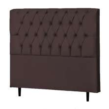 Cabeceira Solteiro Veneza 90cm Para Cama Box Suede Marrom - DS Estofados
