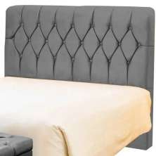 Cabeceira de Cama Box Casal 140cm Istambul Suede Cinza - DS Estofados