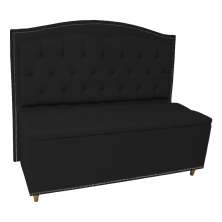Cabeceira mais Calçadeira Casal King 195cm Para Cama Box Diana Suede Preto - Dellas Store