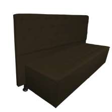 Cabeceira mais Calçadeira Casal King Juliana 190cm Para Cama Box Suede Marrom - DS Estofados
