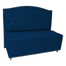 Cabeceira mais Calçadeira Casal Queen 160cm Para Cama Box Diana Suede Azul Marinho - Dellas Store