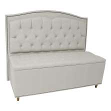 Cabeceira mais Calçadeira Casal Queen 160cm Para Cama Box Diana Suede Bege - Dellas Store