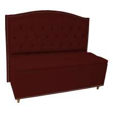 Cabeceira mais Calçadeira Casal Queen 160cm Para Cama Box Diana Suede Bordô - Dellas Store