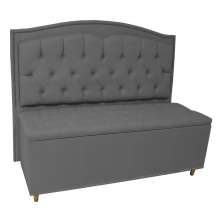 Cabeceira mais Calçadeira Casal Queen 160cm Para Cama Box Diana Suede Cinza - Dellas Store