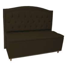 Cabeceira mais Calçadeira Casal Queen 160cm Para Cama Box Diana Suede Marrom - Dellas Store