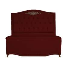 Cabeceira mais Calçadeira Casal Queen 160cm Para Cama Box Greta Suede Bordô - DS Estofados