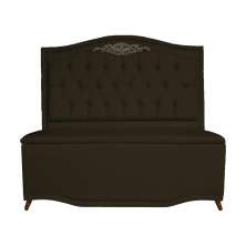 Cabeceira mais Calçadeira Casal Queen 160cm Para Cama Box Greta Suede Marrom - DS Estofados