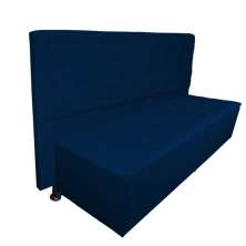 Cabeceira mais Calçadeira Casal Queen Juliana 160cm Para Cama Box Suede Azul Marinho - DS Estofados
