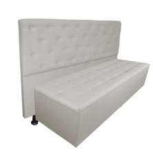 Cabeceira mais Calçadeira Casal Queen Juliana 160cm Para Cama Box Suede Bege - DS Estofados