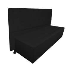 Cabeceira mais Calçadeira Casal Super King Juliana 195cm Para Cama Box Suede Preto - DS Estofados