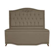 Cabeceira mais Calçadeira Solteiro 90cm Para Cama Box Greta Suede Capuccino - DS Estofados